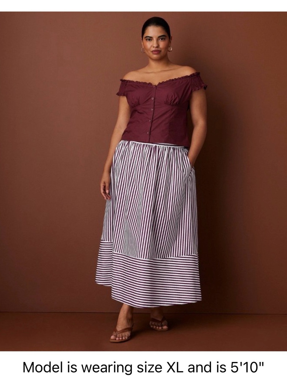 Rosie Assoulin Off-Shoulder Burgundy Top